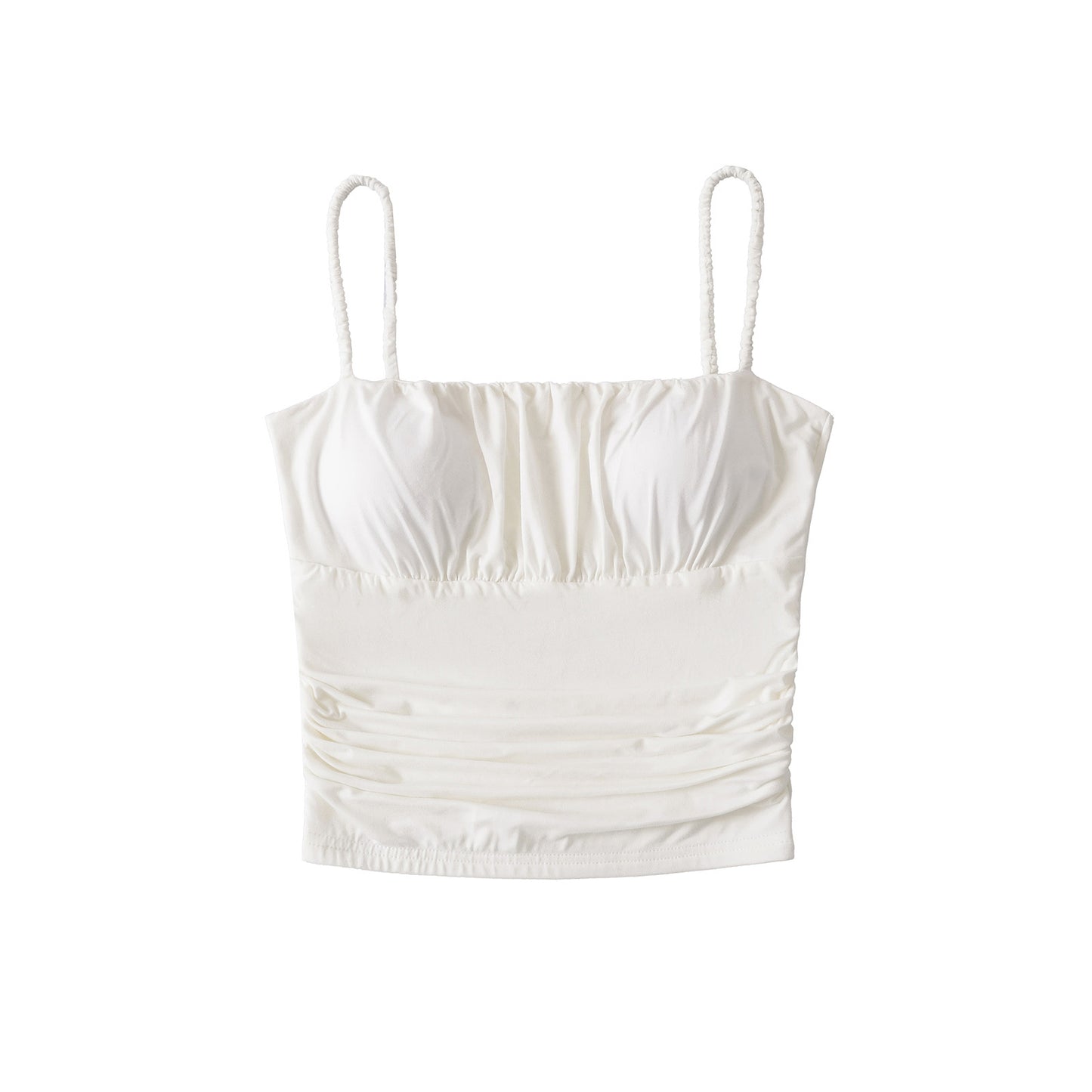 Dame afslappet overdel med rynkedetalje og justerbare stropper Stilla