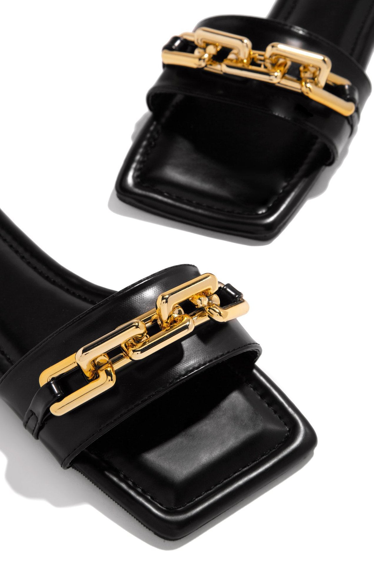 Dame Åben Slipper med elegant skinnende Kædeapplikation Stilla