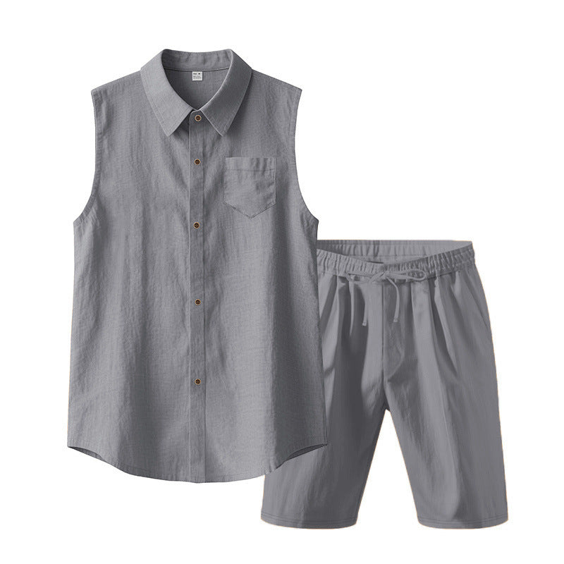 Herre ærmeløs top med elastiske shorts Stilla