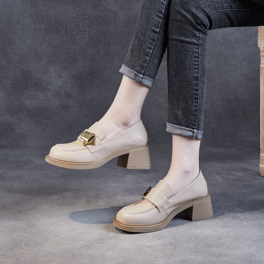 Dame Elegant Blokhæl Sneaker med Dekorativ Accent Stilla