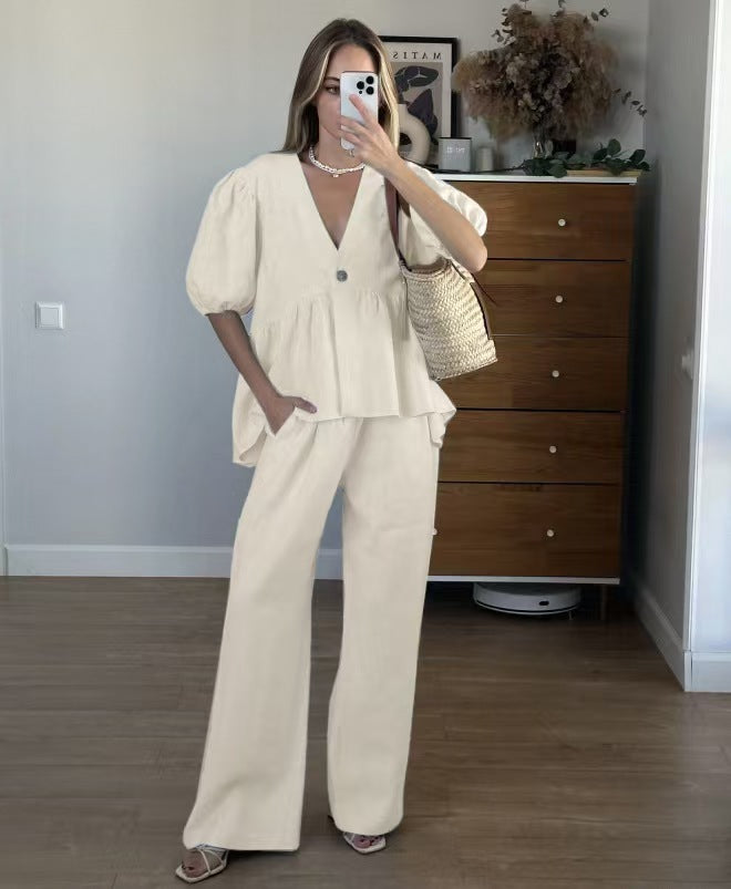 Dame afslappet linned outfit Stilla