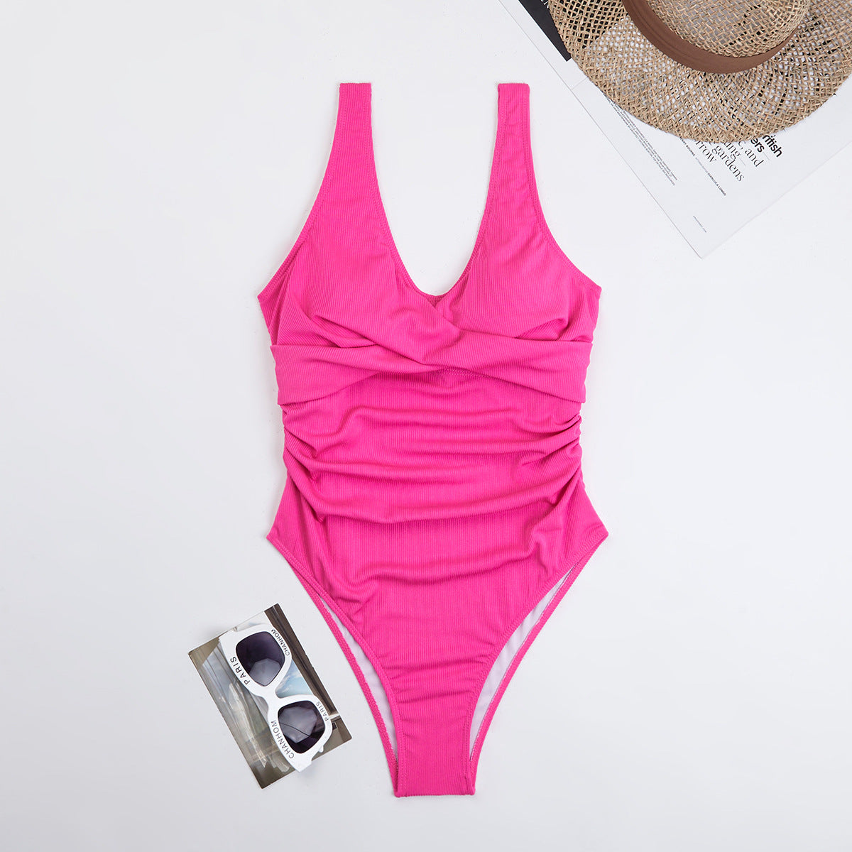 Dame elegant badedragt med trendy rynkeelementer Stilla