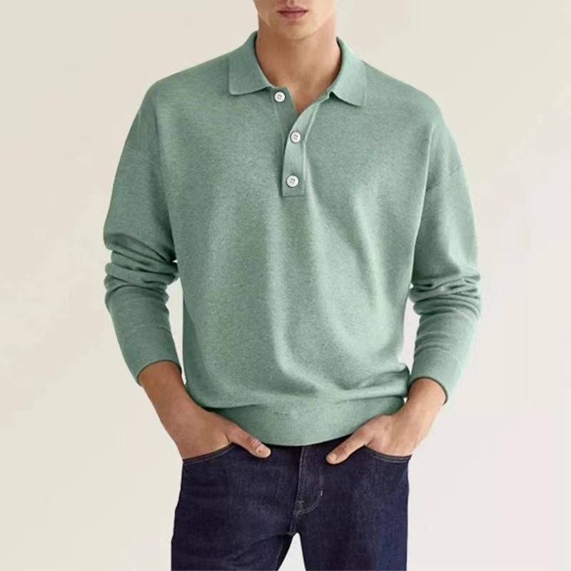 Herre Langærmet Poloshirt med behagelig pasform og kvalitetsbomuldsblanding Stilla