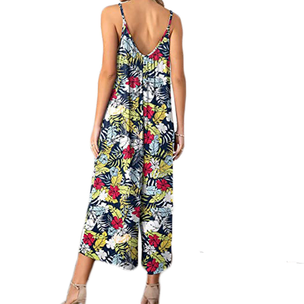 Dame Lækkert Jumpsuit med blomsterdesign og bredt ben Stilla