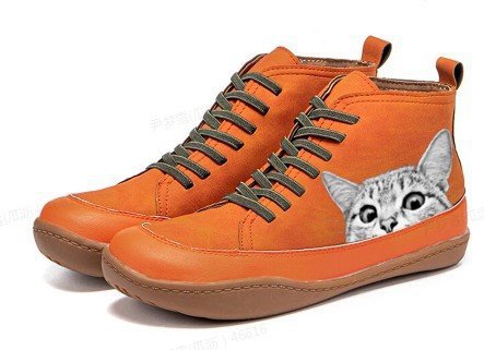 Dame mode sneakers med iøjnefaldende katte design Stilla