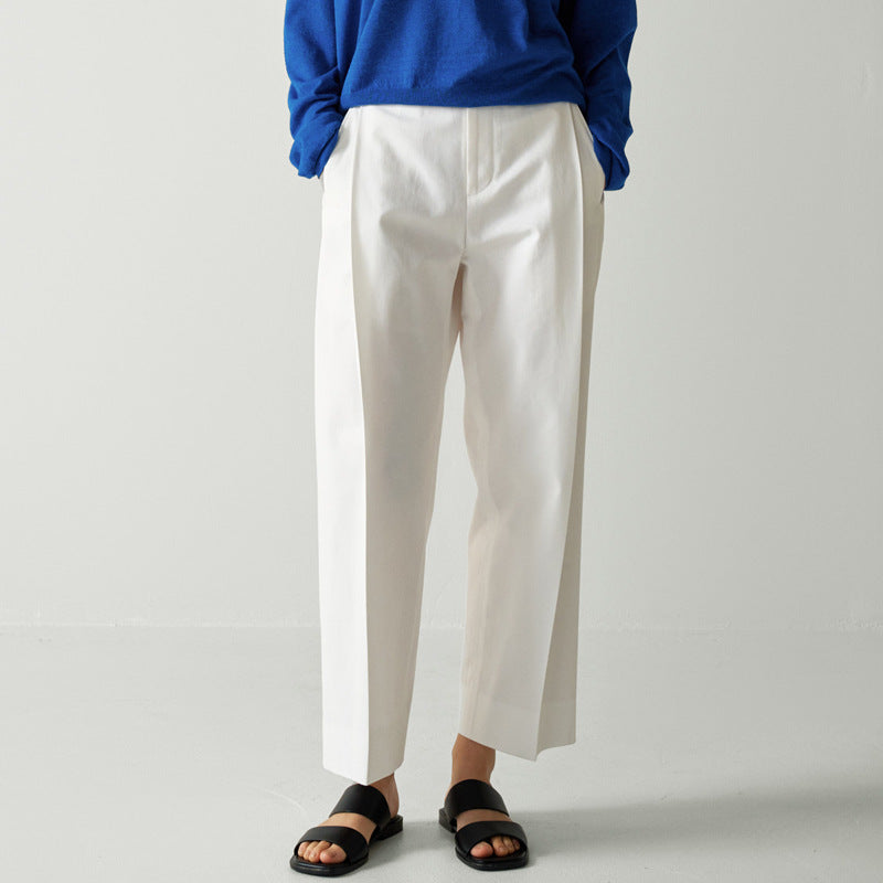 Dame elegant jakkesætsbukser med bred pasform og plissé detaljer Stilla