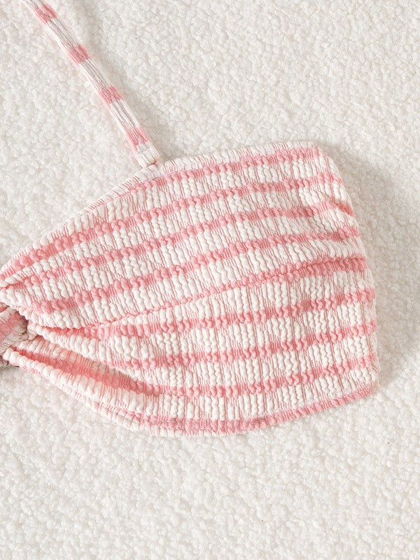 Dame Cut-Out Rynkning Bandeau Bikini Sæt Stilla