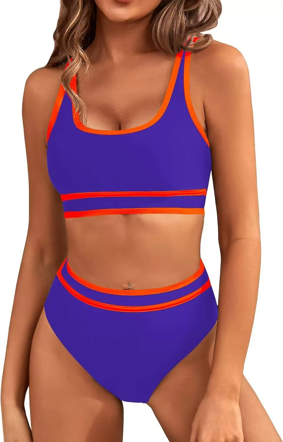 Dame Sporty bikini sæt med høje trusser og brede stropper Stilla