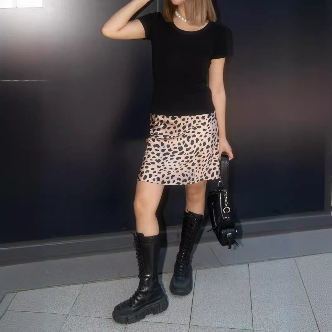 Dame A-linje nederdel med dyreprint Stilla