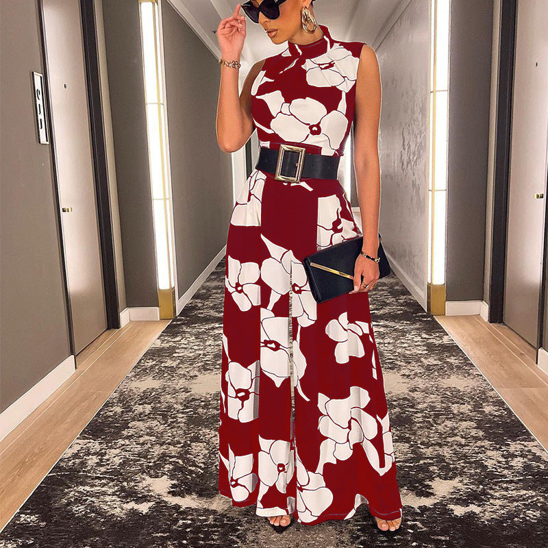 Dame Langærmet Jumpsuit med elegant snit og bredt ben Stilla