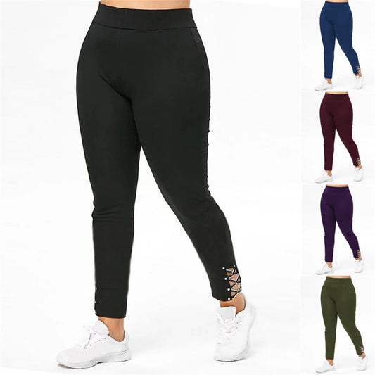 Dame leggings med dekorativt snit og høj talje Stilla
