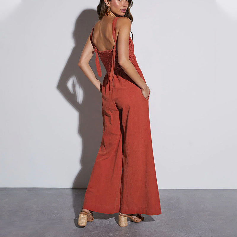 Dame skræddersyet videre ben jumpsuit med elastisk talje Stilla