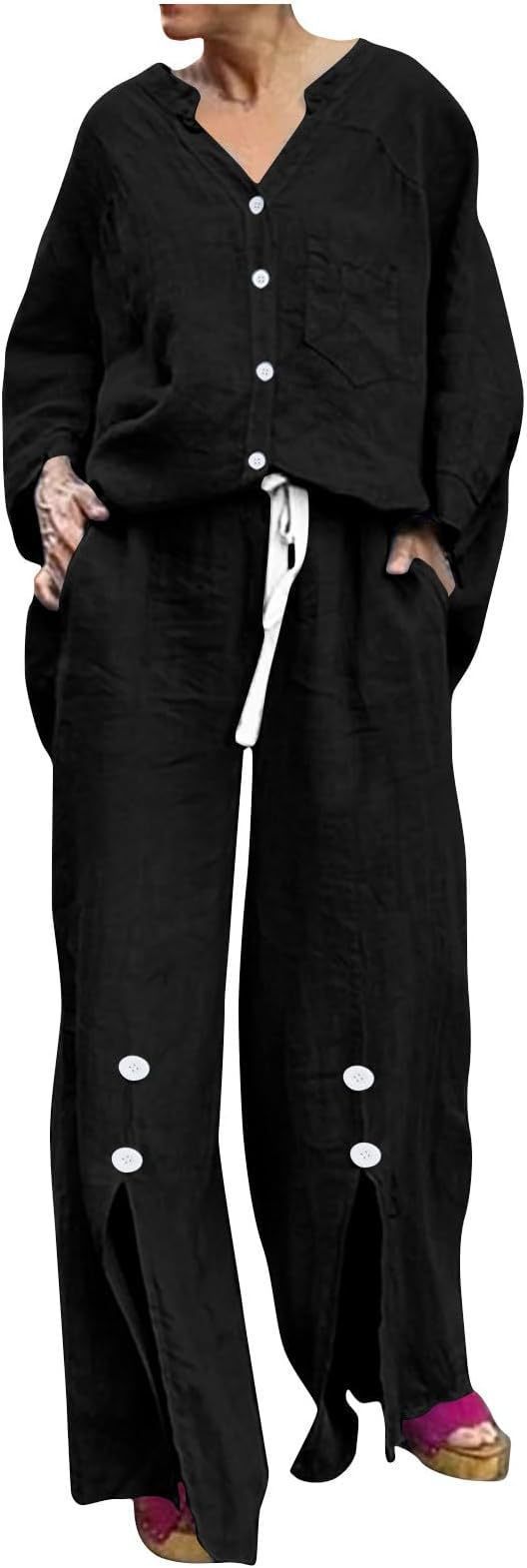 Dame afslappet linned to-sæders med knapdetaljer Stilla