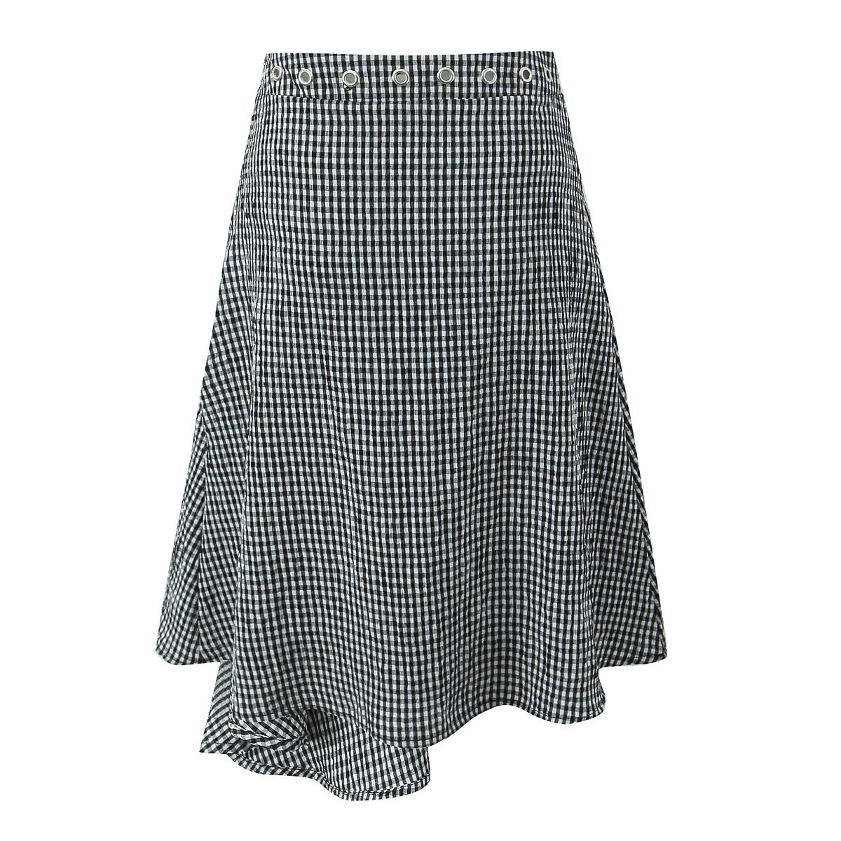 Dame Cropped Gingham Print Top med dekorativt sløjfedetalje Stilla