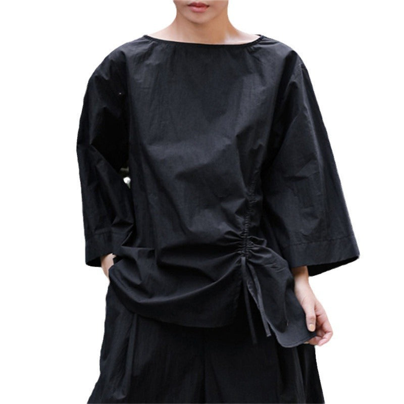 Dame afslappet bluse med rynker Stilla