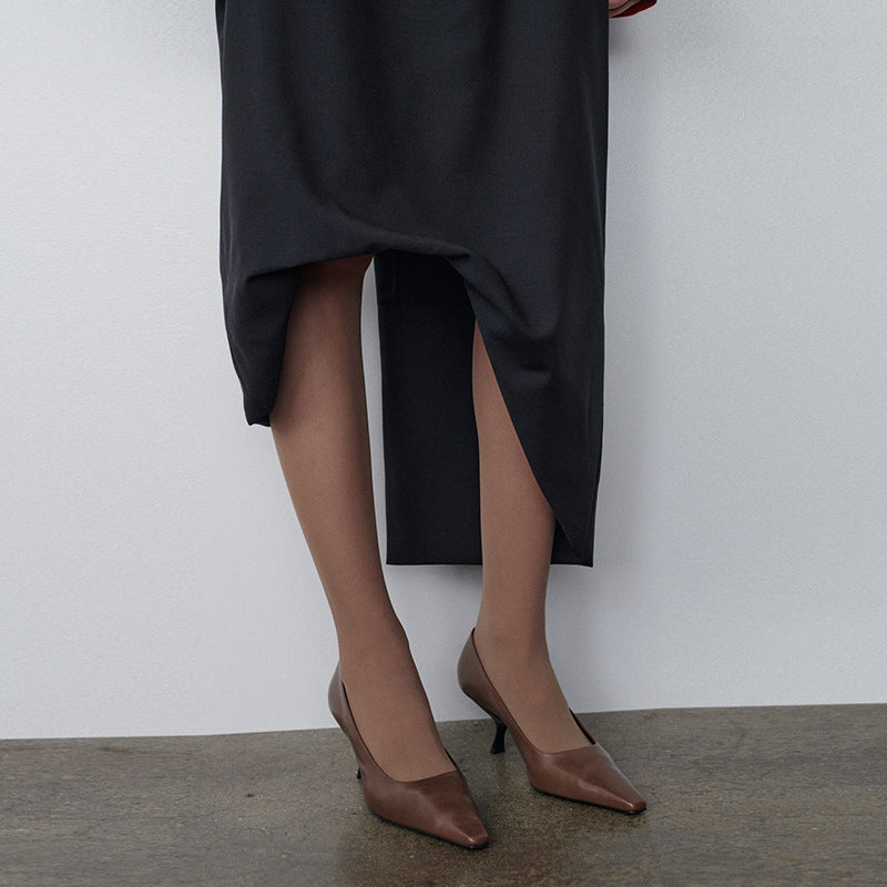 Dame elegant Culotte med høj talje og asymmetrisk snit Stilla