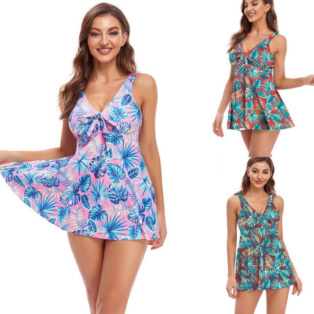 Dame A-linie skater badedragt med bindingsdetalje Stilla