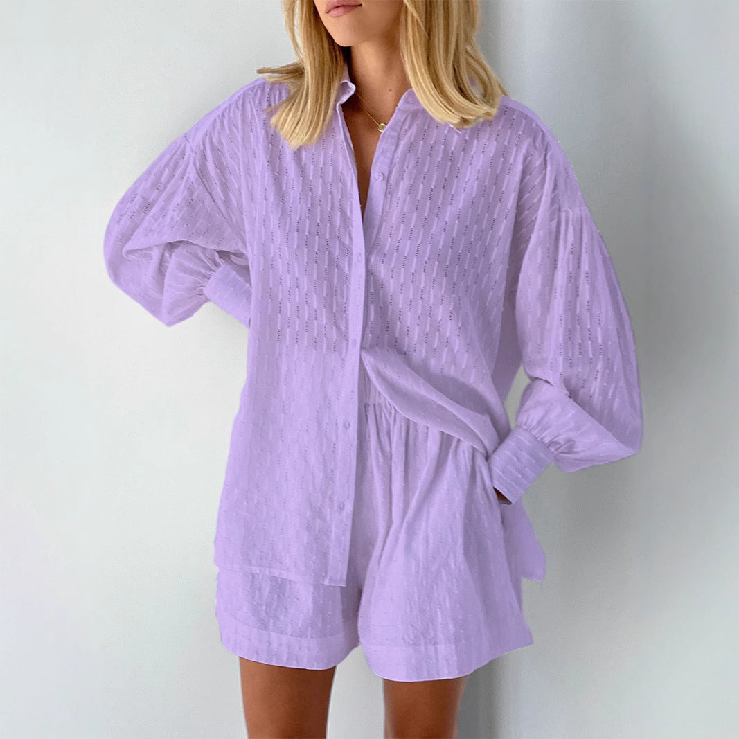 Dame afslappet sommeroverdel og shorts-sæt Stilla