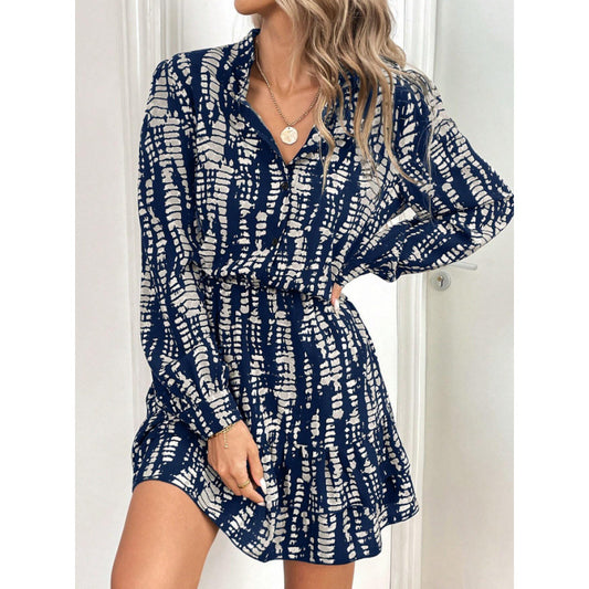 Dame Abstrakt Tryk Mini Kjole Stilla