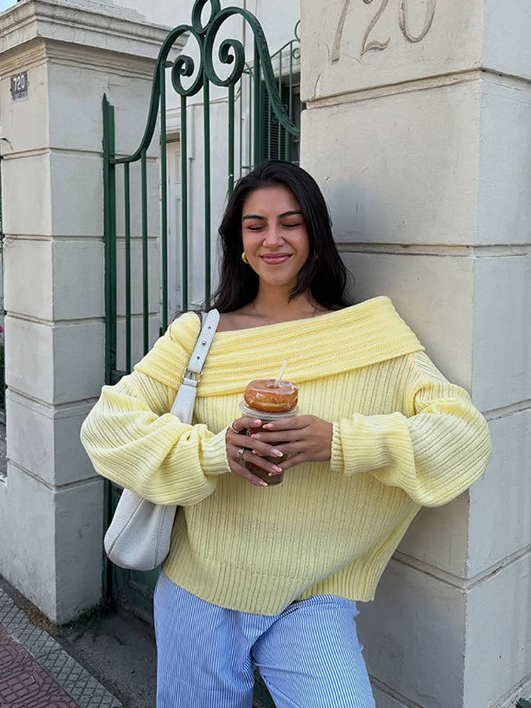 Dame afslappet Off-Shoulder Pullover Stilla