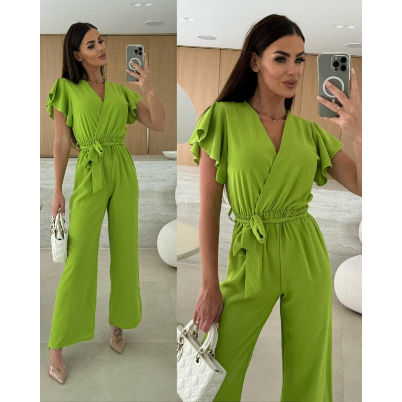 Dame Elegant Flæseudskæring Jumpsuit Stilla
