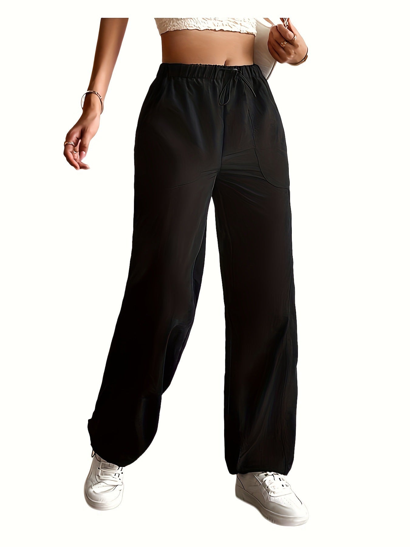 Dame afslappet fritidshose med elastisk talje og praktiske lommer Stilla