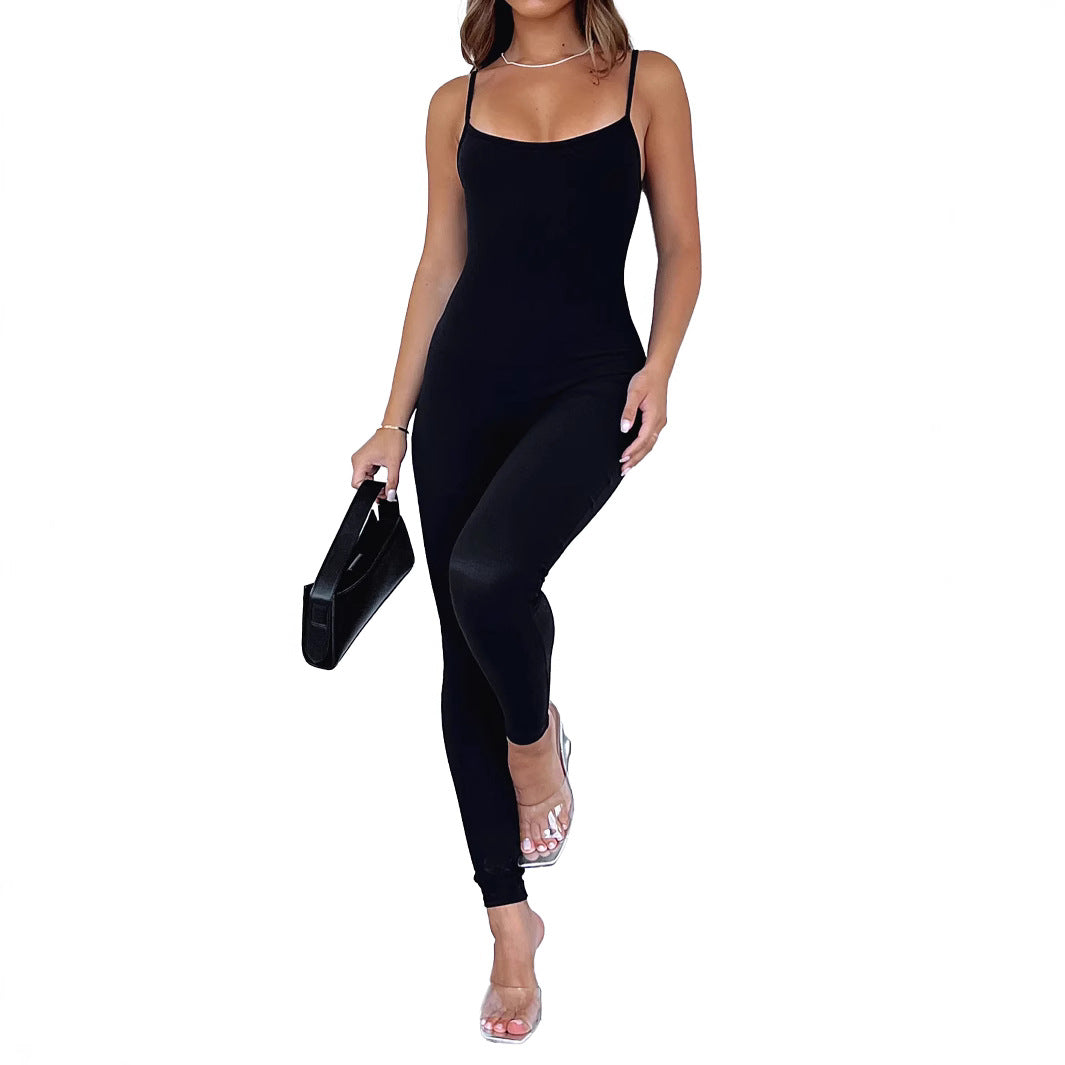 Dame figursyet jumpsuit med ribbet tekstur Stilla