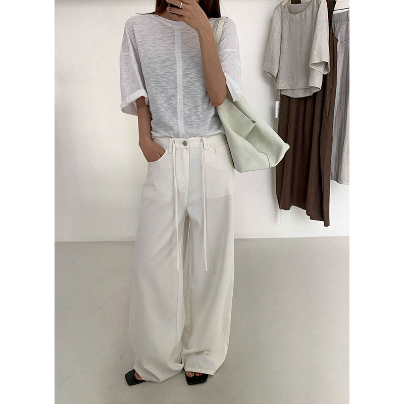 Dame afslappet oversized T-shirt med bred pasform og moderne design Stilla