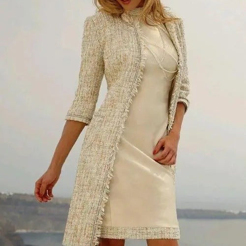 Dame Elegant Cardigan med frynser og smal silhuet Stilla