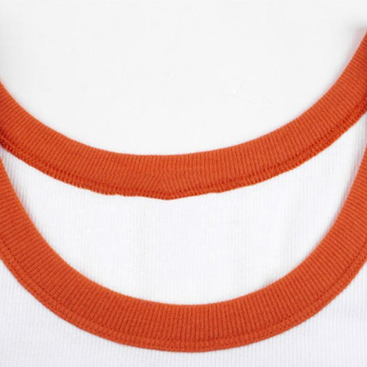 Dame Crop-top med vintage grafiktryk og elastiske stropper Stilla