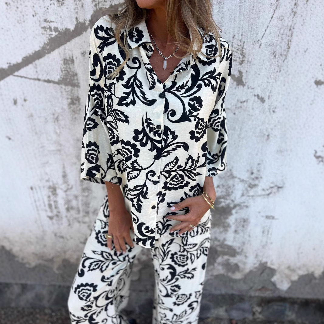 Dame Let sommer-jumpsuit med blomster mønster Stilla