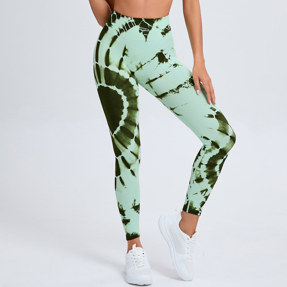Dame leggings i cool batik-design med høj talje Stilla