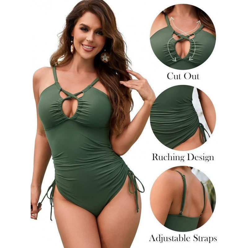 Dame Cut-Out Højskåret Én-stykke Badedragt Stilla 1750840293