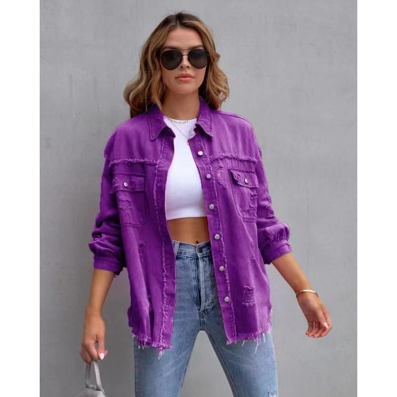 Stilla | Revnet Denim Casual Skjortejakke