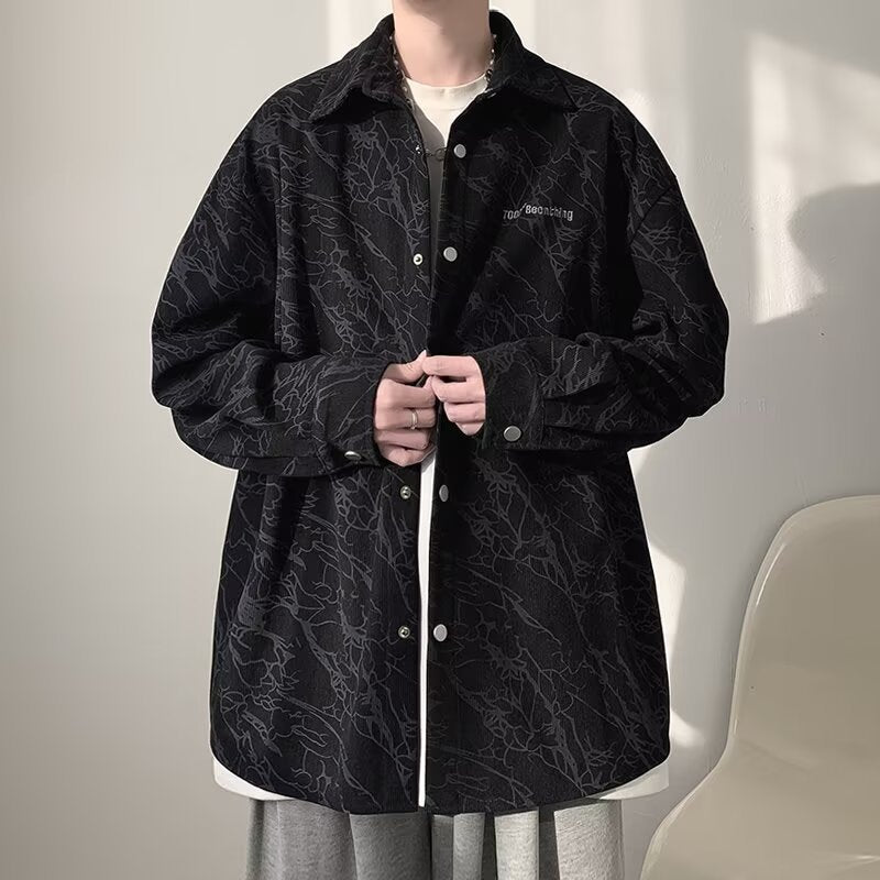 Dame afslappet Overshirt-jakke med struktureret mønster og trykknaplukning Stilla