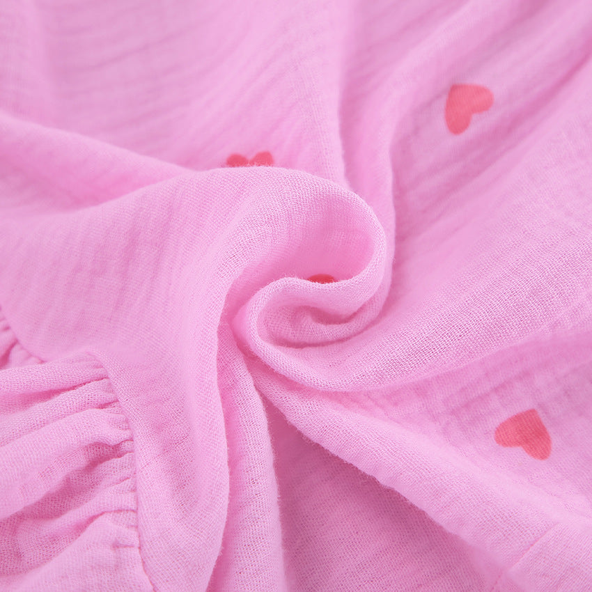 Dame Crop-Top og Shorts-Sæt med Flæse Detaljer Stilla