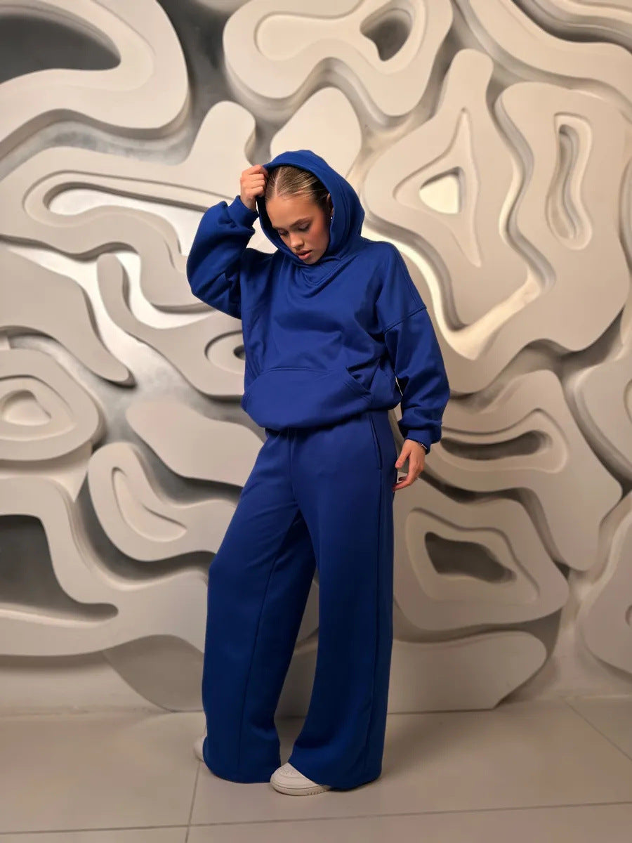 Dame afslappet hættetrøje sæt med løs pasform Stilla