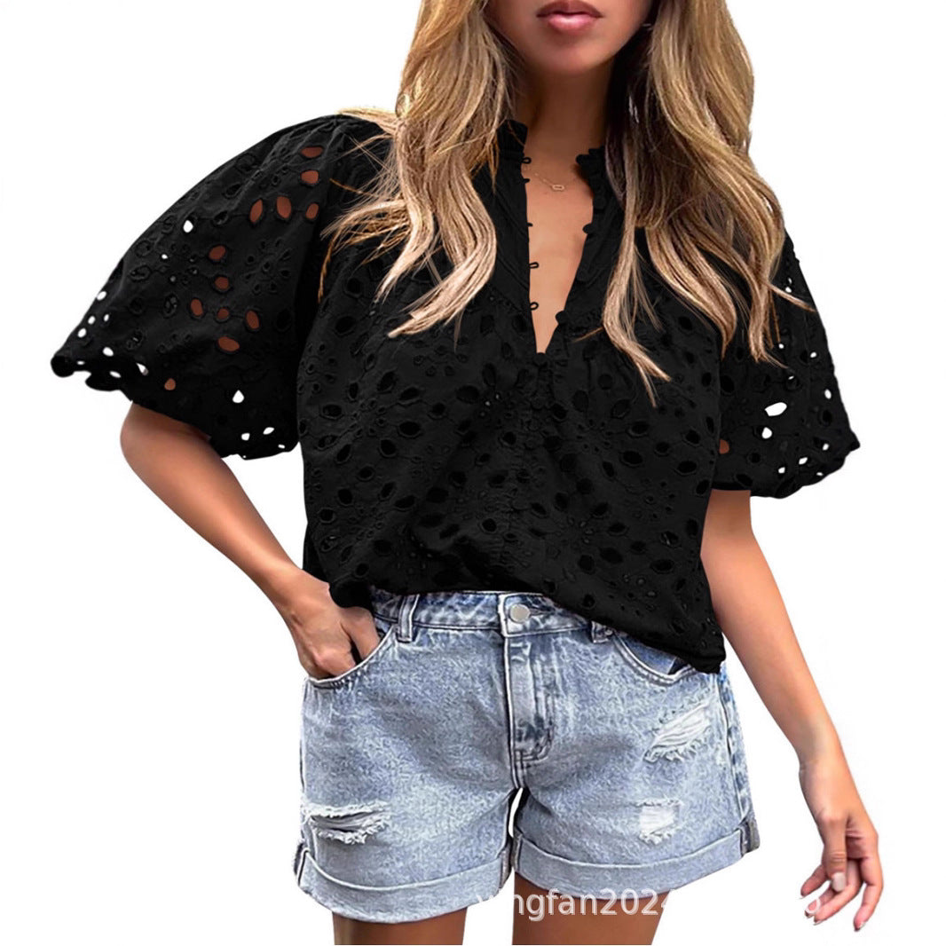 Dame Elegant Hulsbluse Stilla