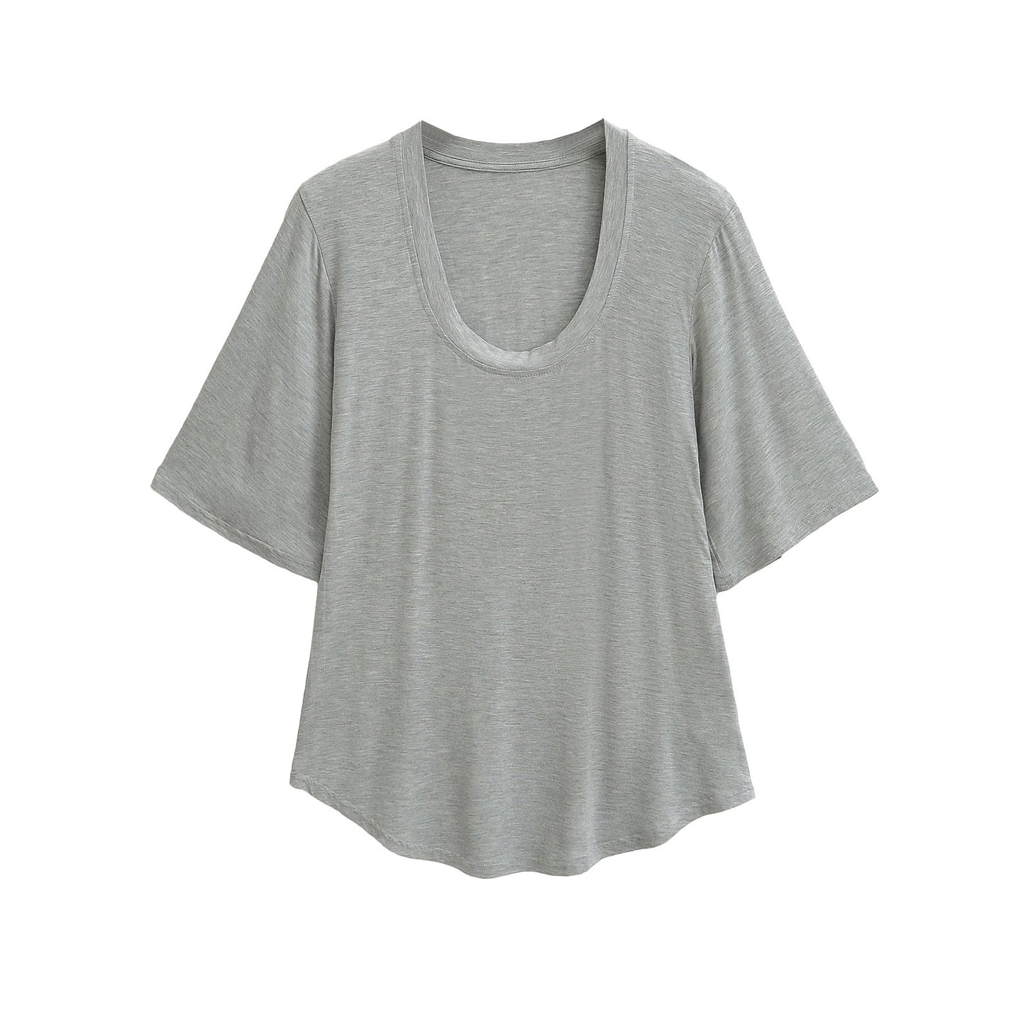 Dame afslappet oversized T-shirt med bred rund halsudskæring og åndbart materiale Stilla