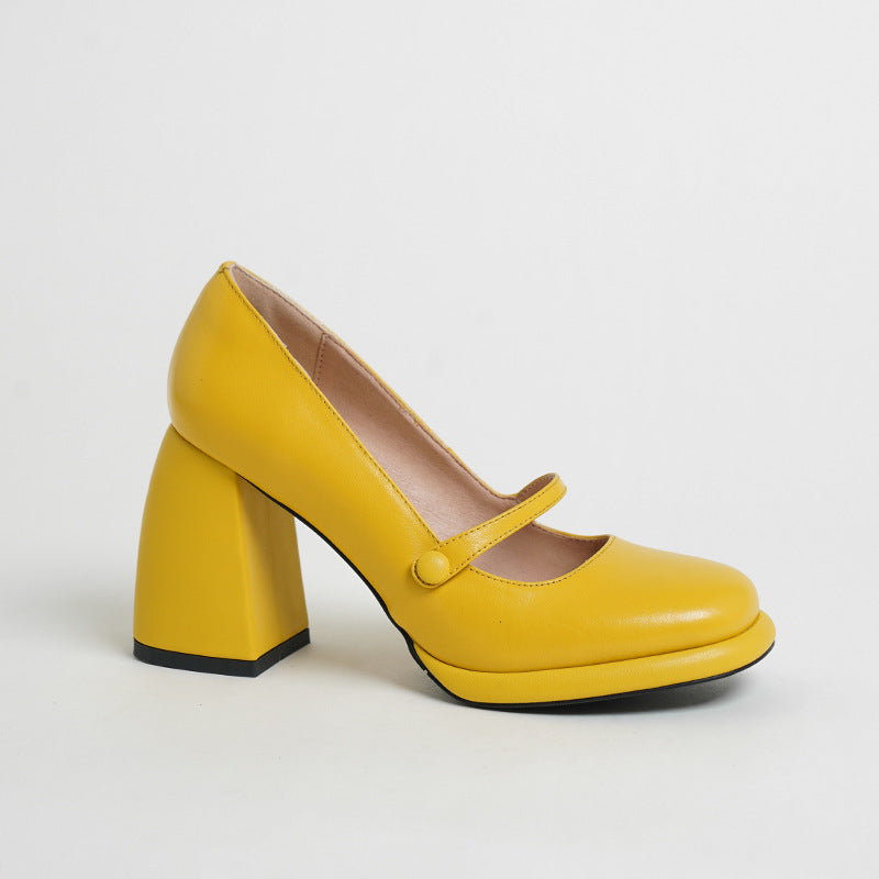Femme Chunky Heel Mary Jane Pumps med dekorativ strop Stilla