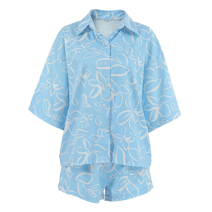 Dame afslappet lounge-sæt med blomsterprint og løs pasform Stilla