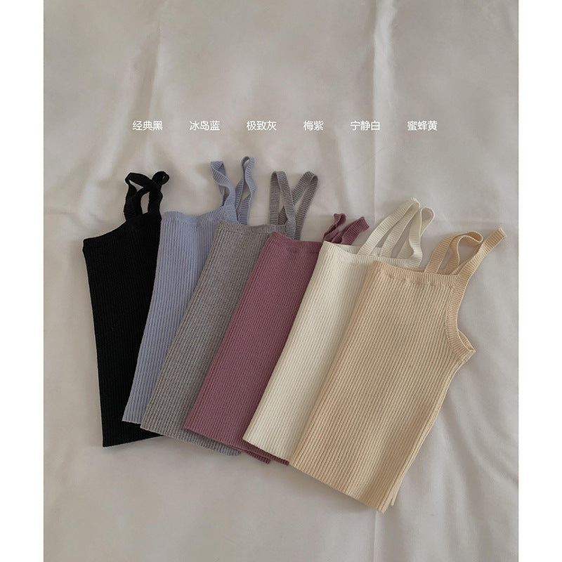 Dame Cropped Top i ribbet materiale Stilla