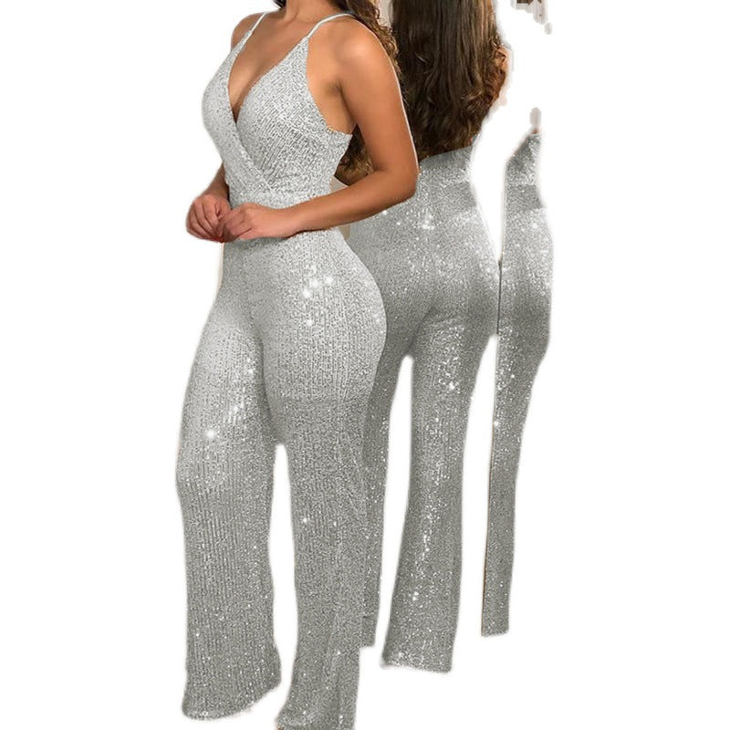 Dame Skinnende Funklende Jumpsuit Stilla