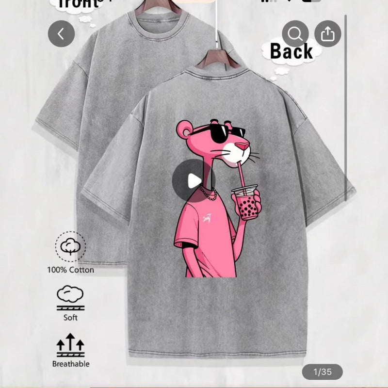 Dame Oversized T-shirt med unikt print Stilla