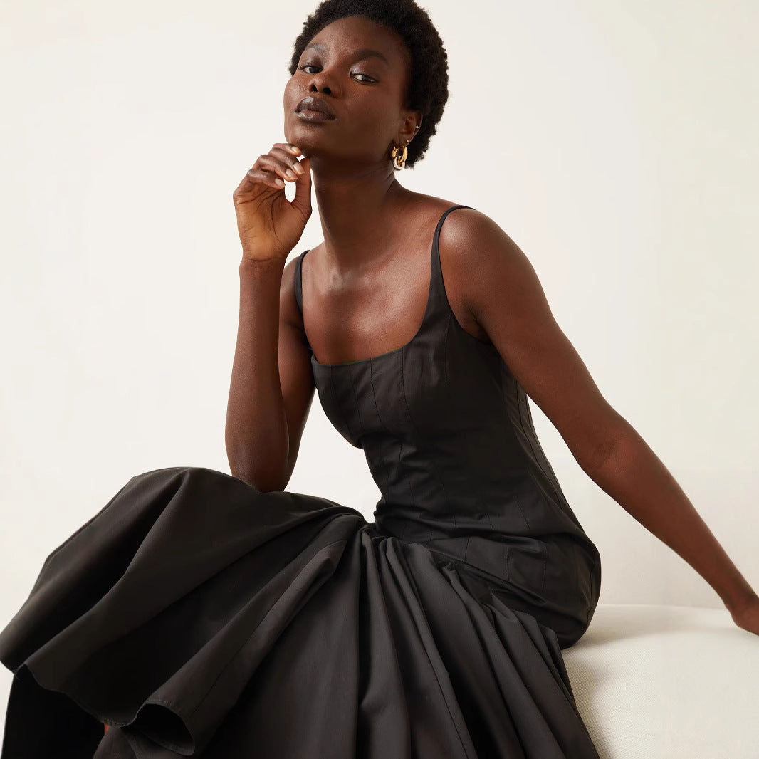 Dame A-linje midi-kjole med udvidet nederdel Stilla