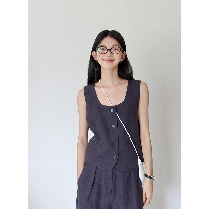 Dame afslappet blusevest med struktureret overflade og praktiske lommer Stilla