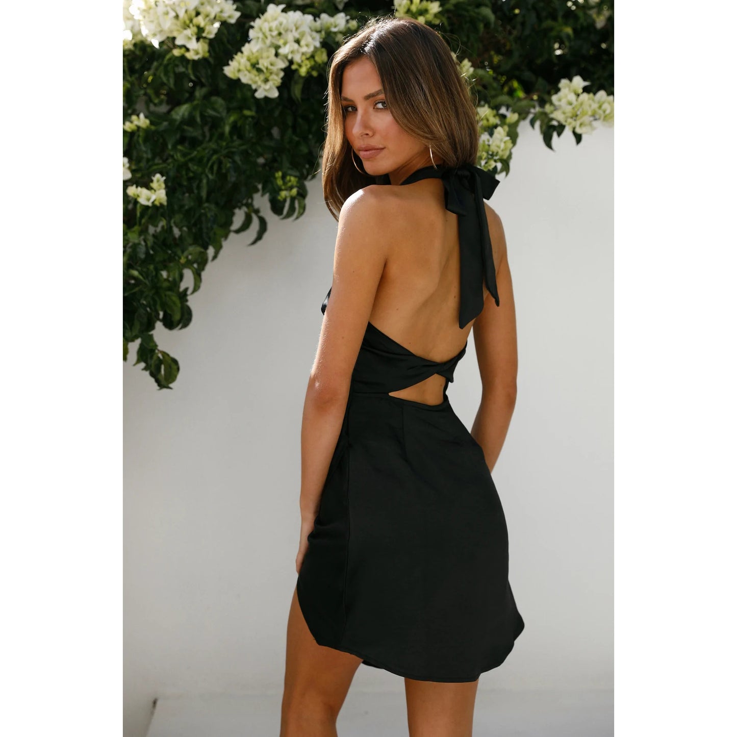 Dame Eksklusiv Aftenkjole med asymmetrisk Snit Stilla