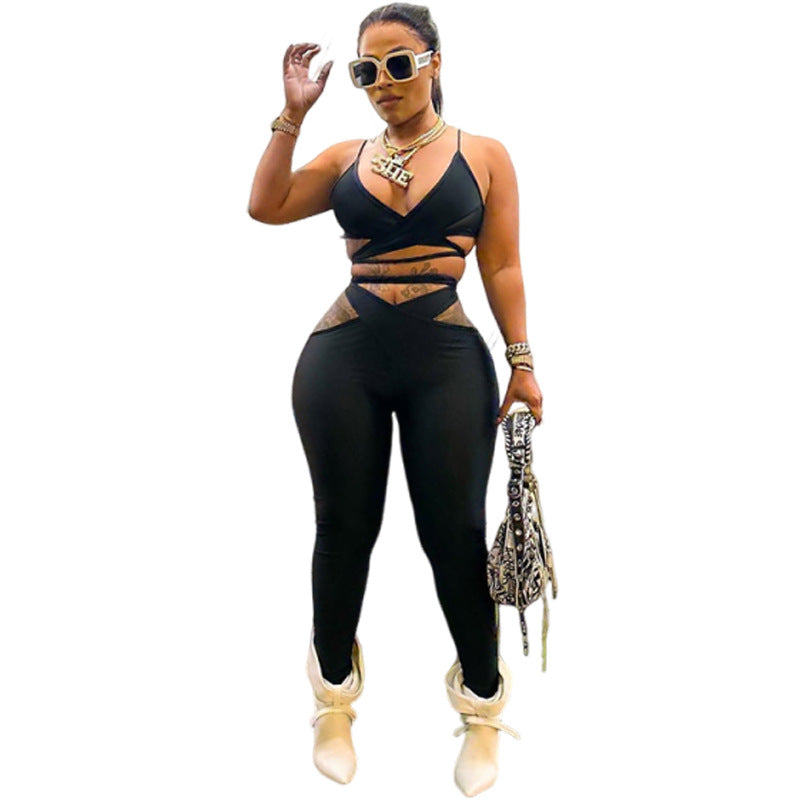 Dame Cut-Out Jumpsuit med figurtilpasset design og justerbare stropper Stilla