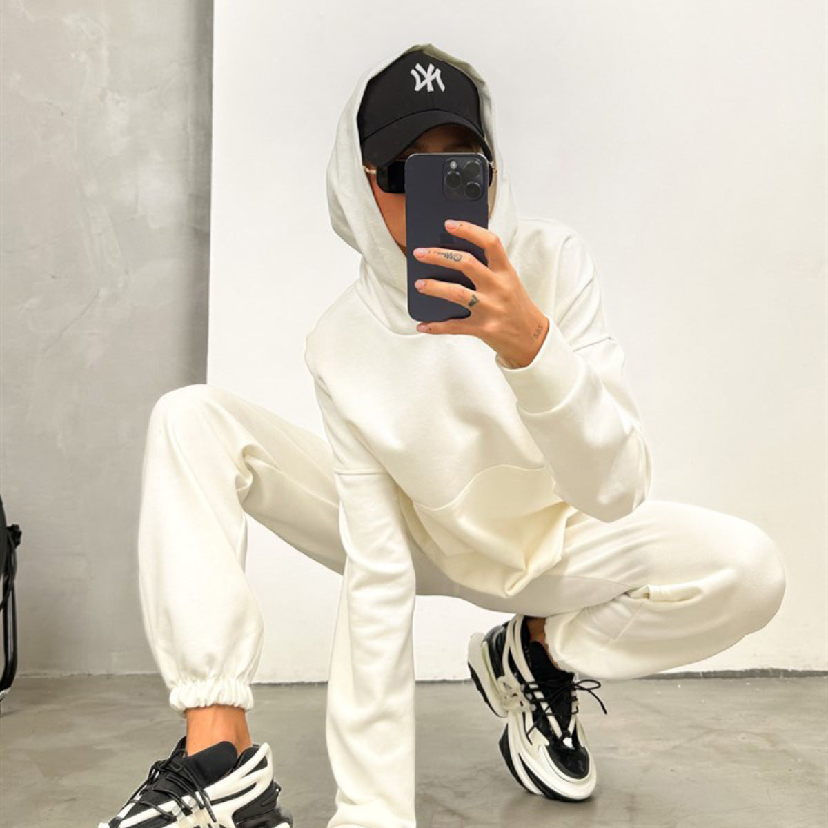 Dame afslappet og komfortabel hoodie-joggingdragt-sæt Stilla