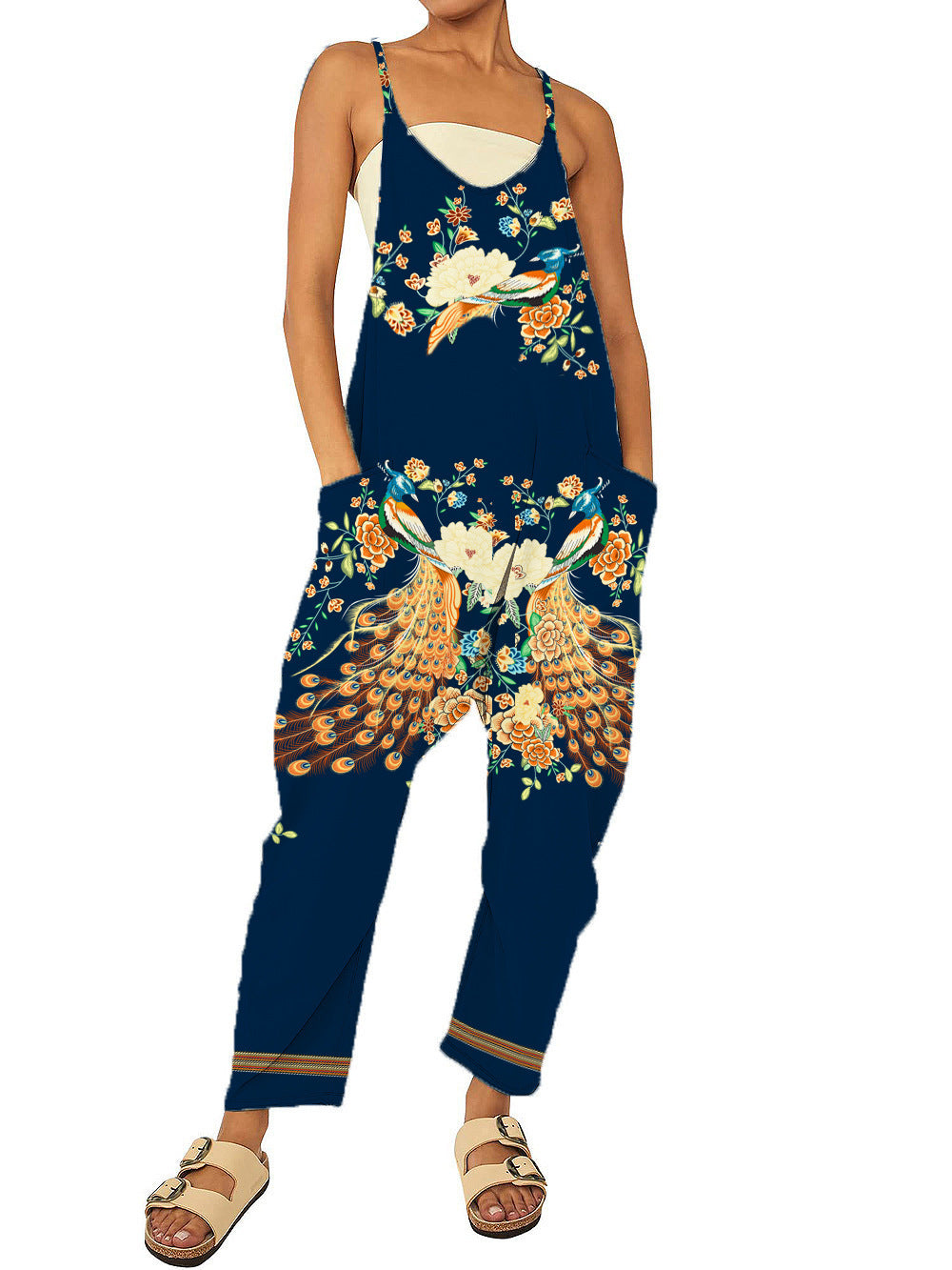 Dame jumpsuit med unikt grafikdesign Stilla